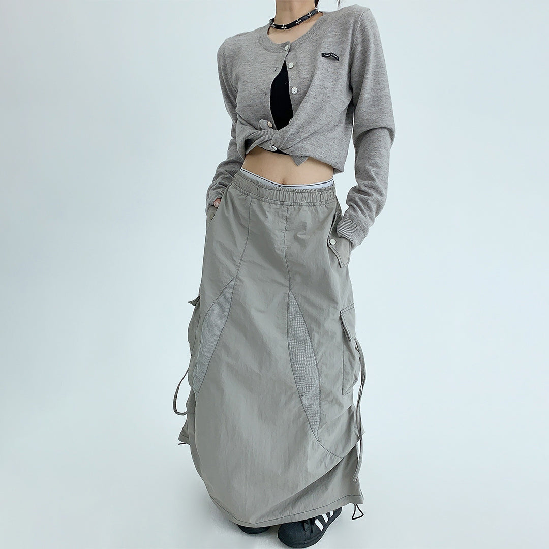 【24AW】【10～15日内発送】【ボトムス】カジュアル レトロ oversize 高級感 傘のスカート【FCシリーズ】