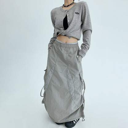 【24AW】【10～15日内発送】【ボトムス】カジュアル レトロ oversize 高級感 傘のスカート【FCシリーズ】