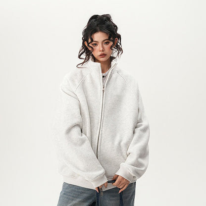 【アウター】アメリカン スポーツ風 立ち襟 ニットカーディガン ユニセックス セーター【FCシリーズ】