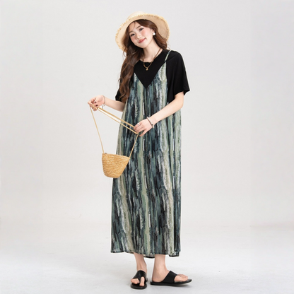 【ワンピース】マンボグリーン マンボグリーン レイヤード風 ワンピース 【SHシリーズ】