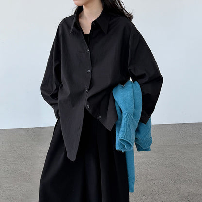 【トップス】秋新作 韓国風ハイエンドシャツ ルーズ ブラウス｜上品×抜け感スタイル【SNシリーズ】