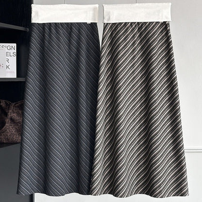 【ボトムス】春 秋 冬 ストライプ 上品 スカート 【JZシリーズ】