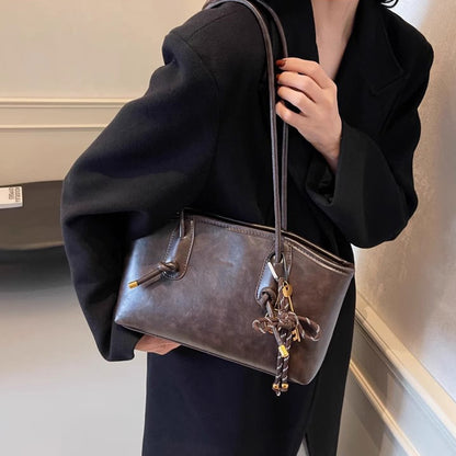 4色展開【バッグ】高見えヴィンテージ風 大容量トートバッグ 2025春夏新作 通勤＆肩掛けOK