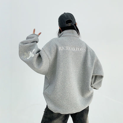 【トップス】パッチレザー付きの ヘビーウェイト 春 秋 冬 スタンドネック パーカー 【FCシリーズ】