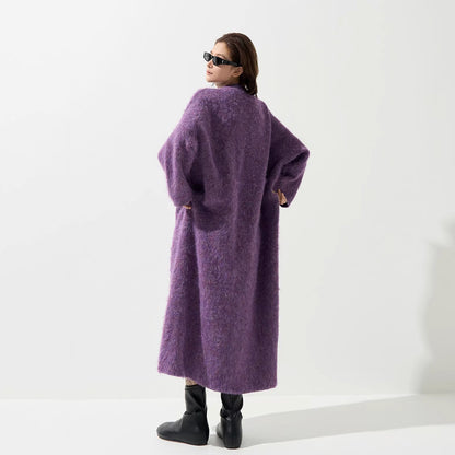 1/30~2/1⭐️期間限定60%OFF ！【ワンピース】ウール クルーネック ニット長袖ワンピース レディース 秋 韓国風 上品 ゆったり ルーズ ロング丈【JZシリーズ】