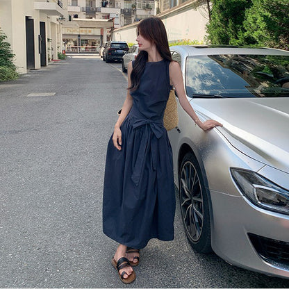 【ワンピース】夏 フレンチ風エレガント 通勤＆デイリー兼用 ノースリーブバルーンワンピース【JZシリーズ】【SNシリーズ】