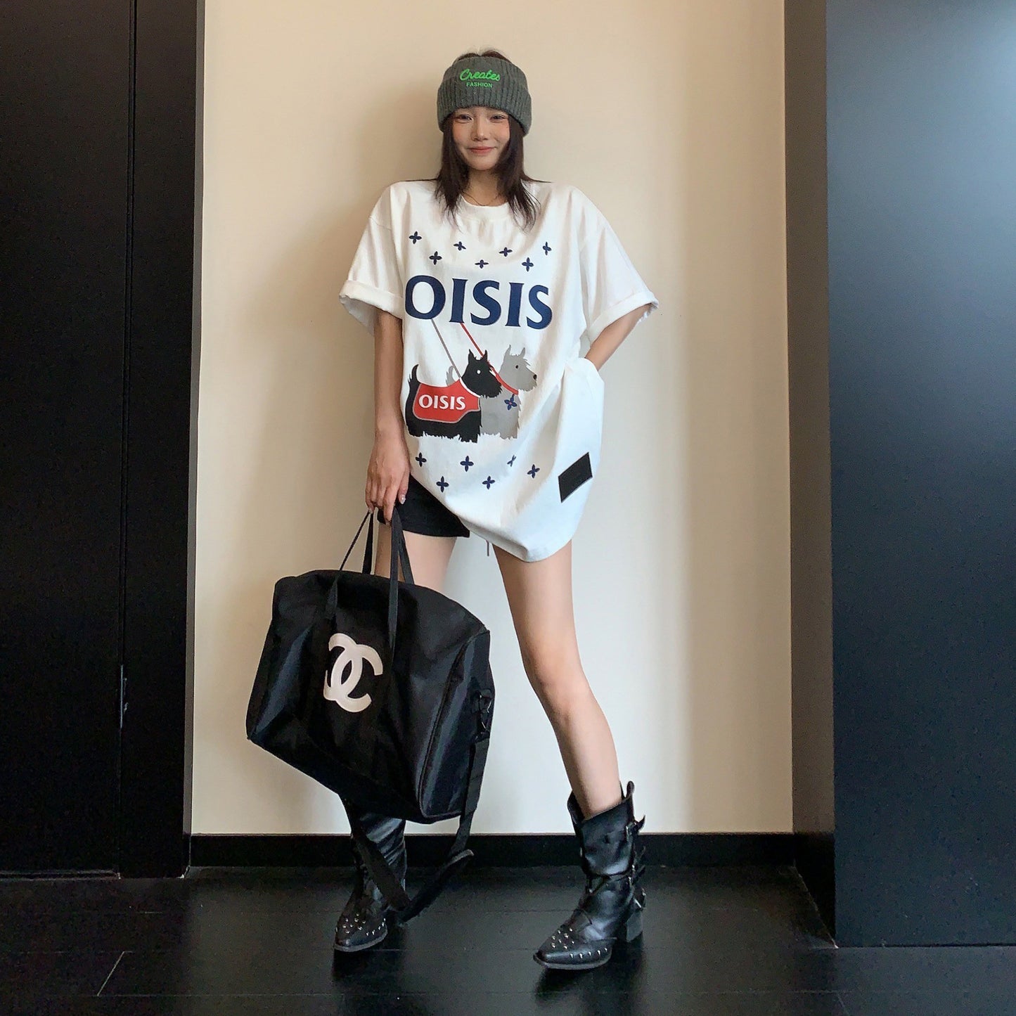 【トップス】カートゥーンプリント 半袖Tシャツ レディース リラックス感 カジュアル ストリート系【FCシリーズ】