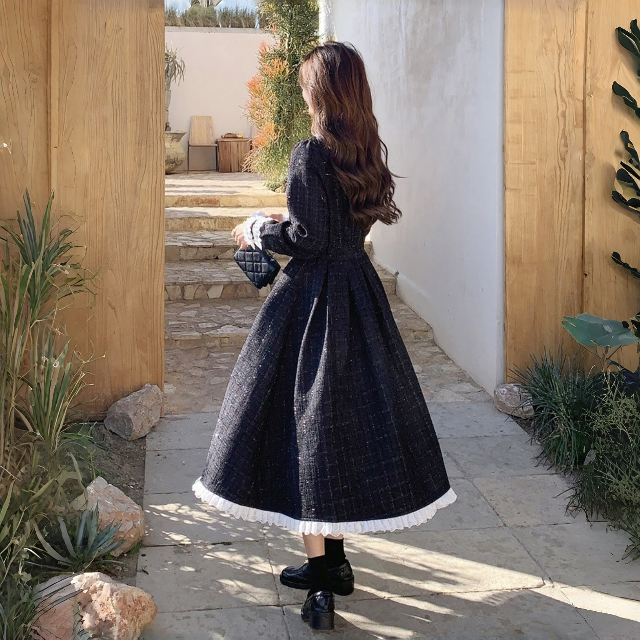 【ワンピース】春 秋 冬 フレンチスタイル 高級感 大人可愛い 着痩せ 気質よい 長袖ワンピース【JZシリーズ】