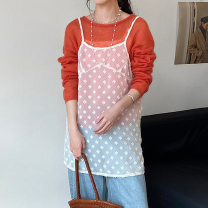 特価処分品｜数量限定！【トップス】重ね着風レース 花柄 キャミ・タンク 立体フラワーが映えるフェミニンアイテム【JZシリーズ】