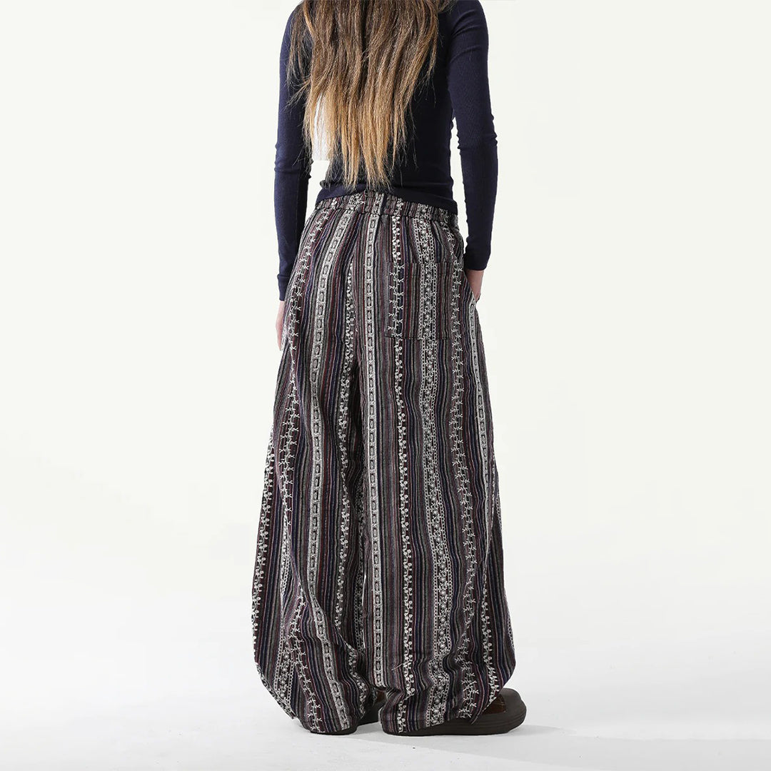 【ボトムス】春夏秋冬 アメリカンスタイル ジャカード しま模様 パンツ【FCシリーズ】