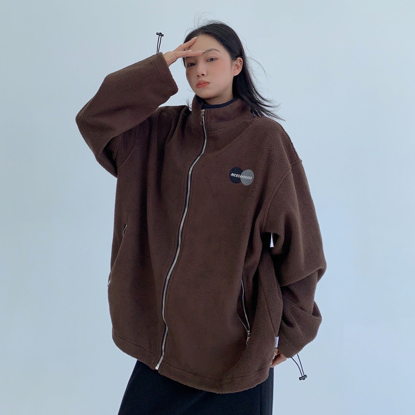 【アウター】春 秋 冬 フリース スタンドカラー オーバーシルエット ジャケット 【FCシリーズ】