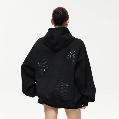 【トップス】✨刺繍デザイン フーディー ストリート風 オーバーサイズ スウェット レディース パーカー【FCシリーズ】