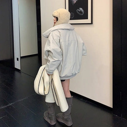 【アウター】✨オーバーサイズ・大きめネックデザイン 防寒 あったか 綿入れコート【FCシリーズ】【12~15日発送】