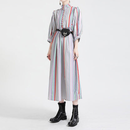 【ワンピース】日系 レトロ 配色 レインボーストライプ パフスリーブ ワンピース レディース 春新作 ファッショナブル 気質 大人可愛い
【SHシリーズ】