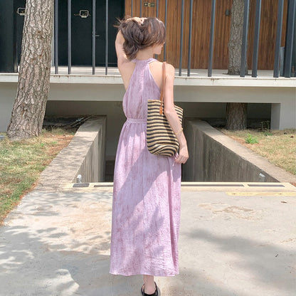 【ワンピース】夏 ビーチリゾート風 エレガント グラデーションデザイン ノースリーブワンピース【SHシリーズ】