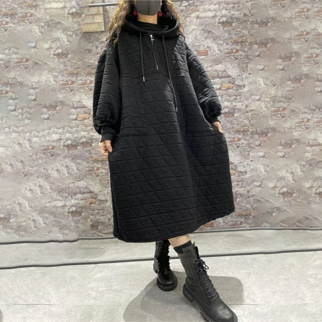 【24AW】【ワンピース】追加TYPE 韓国風 ゆったり プラスサイズ 長袖ワンピース