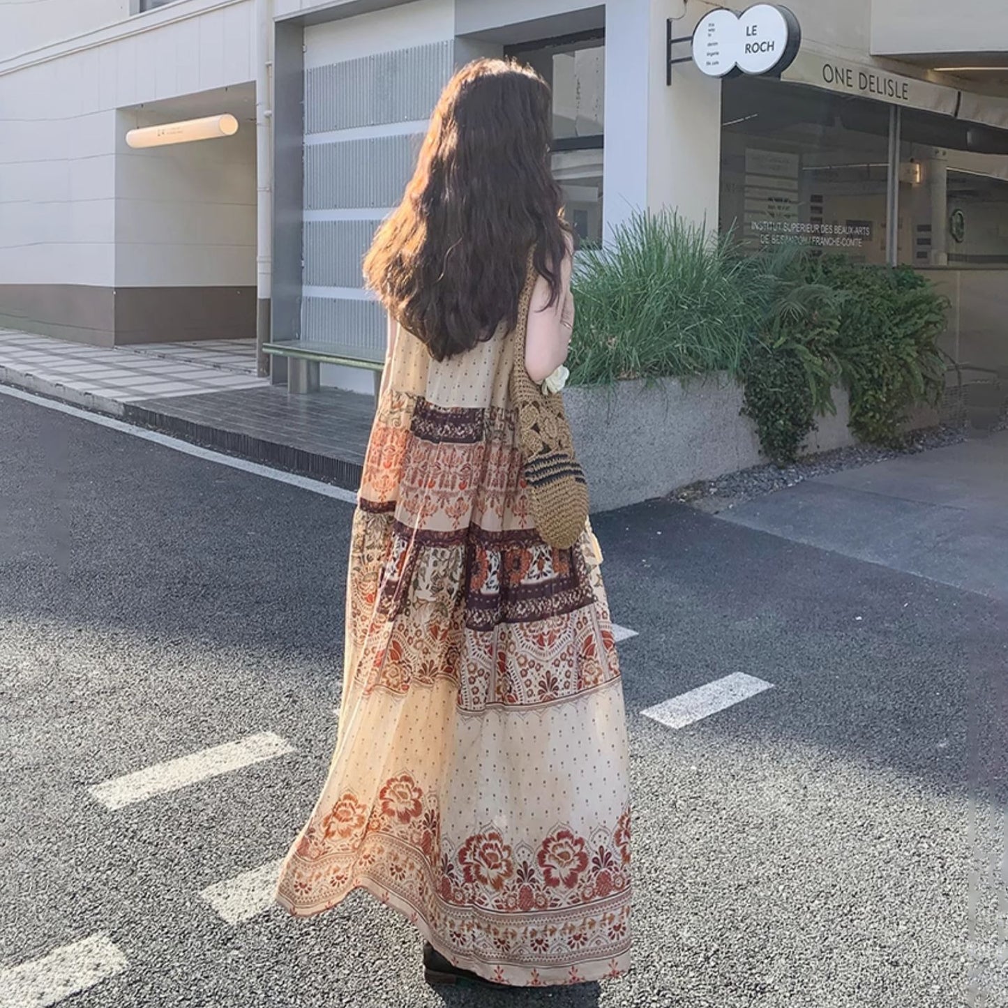 【ワンピース】フレンチヴィンテージ 花柄ボヘミアンワンピース ゆったり 夏新作 ノースリーブワンピース【SHシリーズ】