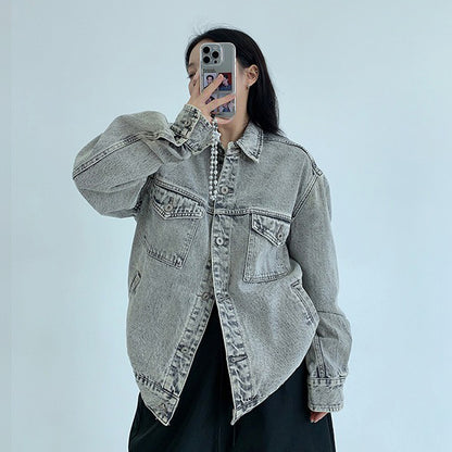 【アウター】アメリカンヴィンテージ風 ヴィンテージ加工 ショートデニムジャケット レディース【FCシリーズ】