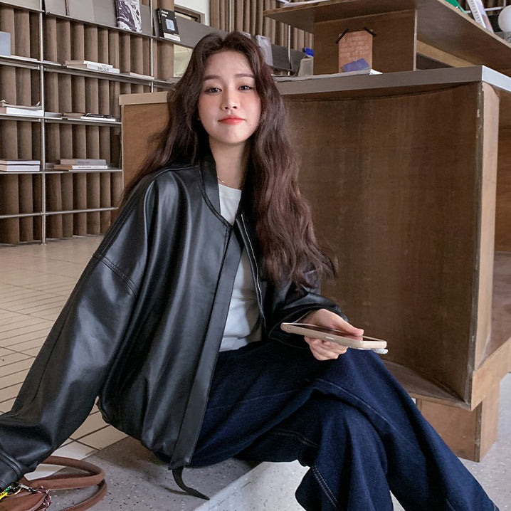 【アウター】 アメリカンヴィンテージ風  PUレザージャケット ゆったり おしゃれ 【JZシリーズ】