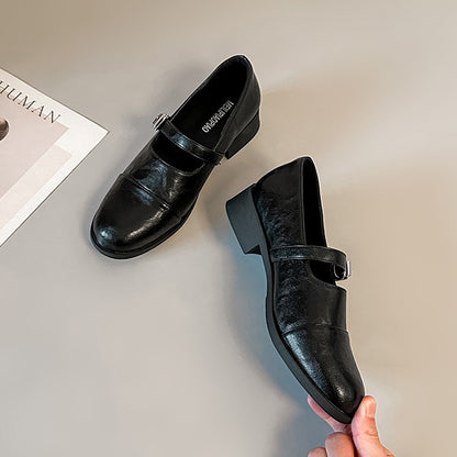 【シューズ】フトレザー ヴィンテージ ローファー 新作 パンプス マリージェーン フレンチスタイル シューズ