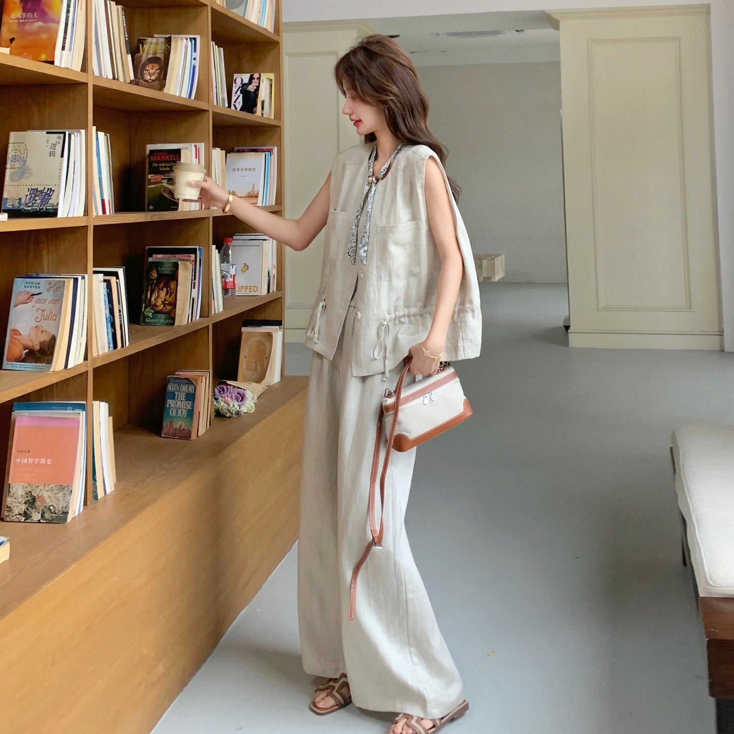 背心＋寬鬆闊腿褲套裝｜兩件套女｜顯瘦休閒韓系穿搭 夏日寬鬆版型【JZ系列】