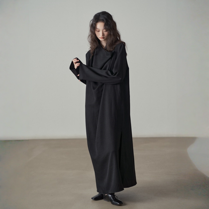 【ワンピース】春 秋 ドレープネック 無地 ワンピース 【JZシリーズ】