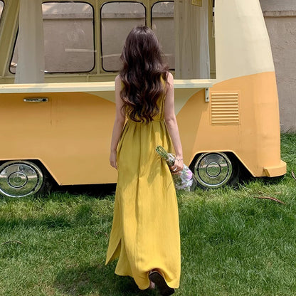 【ワンピース】夏 フレンチエレガンス  ビーチドレス ノースリーブワンピース