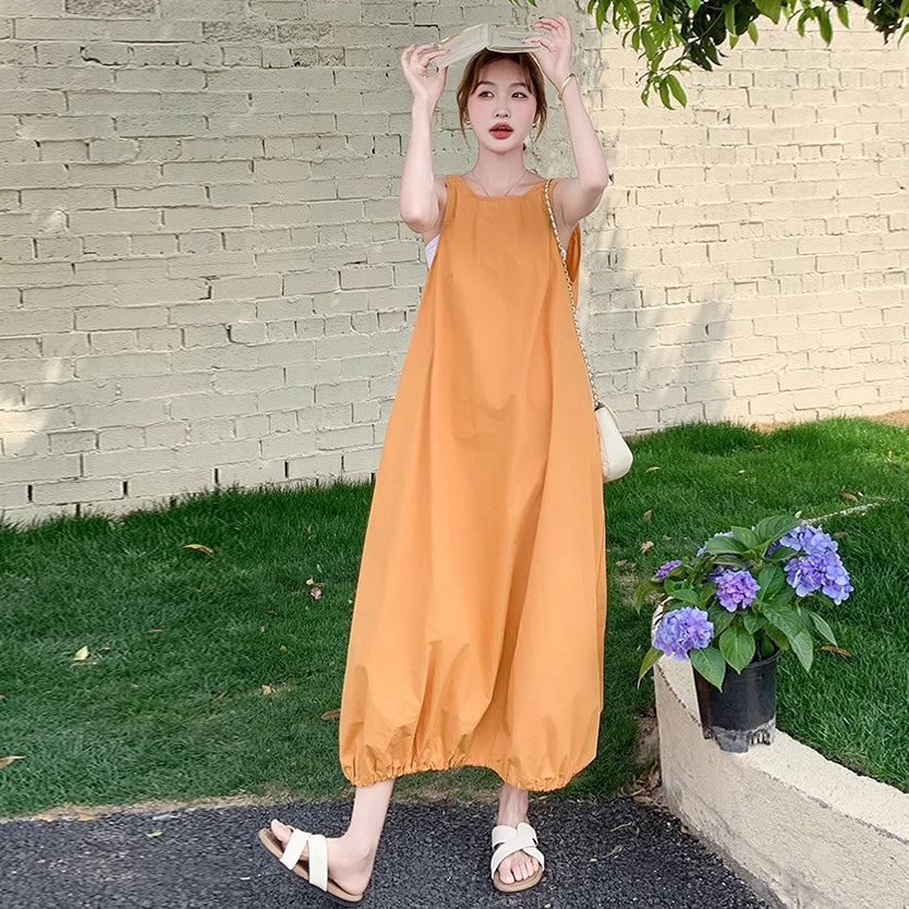 【ワンピース】バルーンシルエット ワンピース 夏 レディース ノースリーブ  リゾートコーデ【JZシリーズ】
