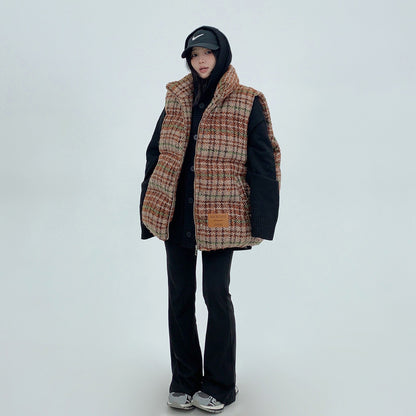 【トップス】重厚感たっぷり！💫ヴィンテージシャネル風ベスト✨レトロ可愛い中綿アウター レディース 冬 新作【FCシリーズ】【15~20日発送】