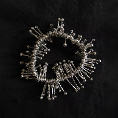 【🎁 B2G1｜先行スタート！】【グッズ】ユニセックス 中性デザイン 不規則ロング＆ショートタッセル ヴィンテージ調メタル ゴムブレスレット