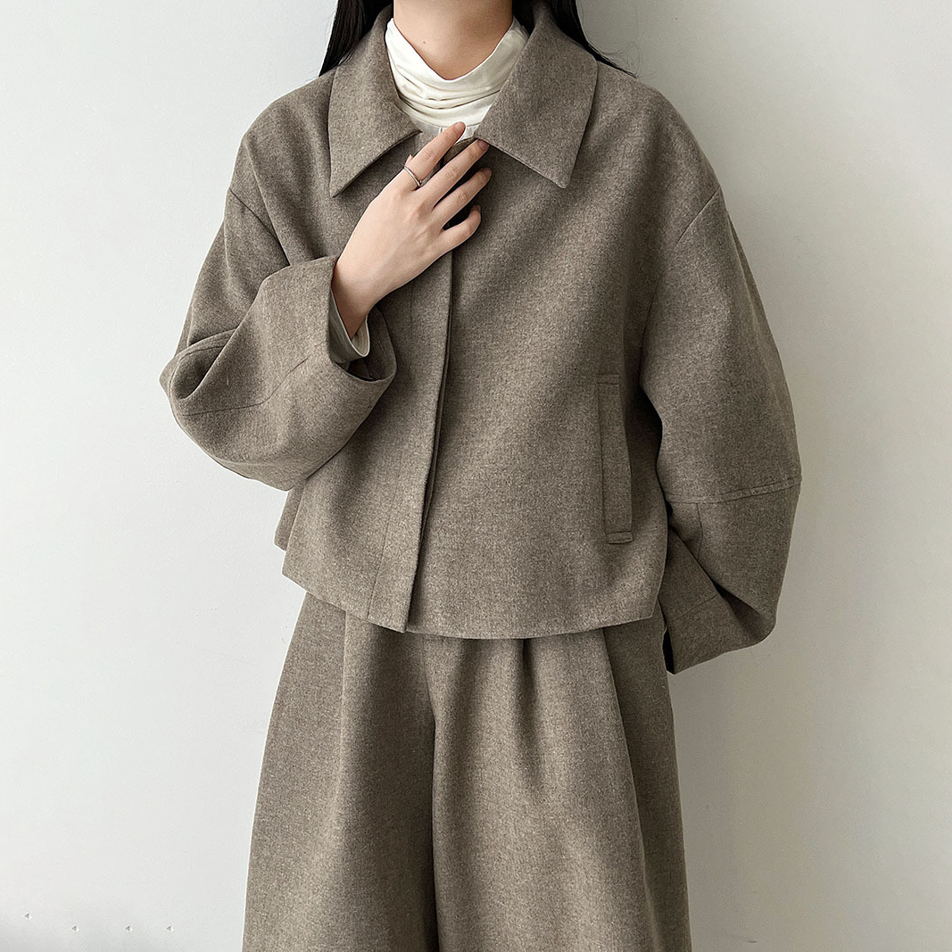 2点セット【セットアップ】秋新作 ウールジャケット＋ストレートパンツ 上下セット レディース 韓国風 レトロ 通勤コーデ【JZシリーズ】