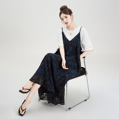 【ワンピース】フレンチ風 ブルー花柄 レディース 夏新作 Vネック Aライン ロング丈 体型カバー ゆったり リゾート 海 ビーチ 旅行 人気 トレンド 夏 ノースリーブワンピース
【SHシリーズ】
