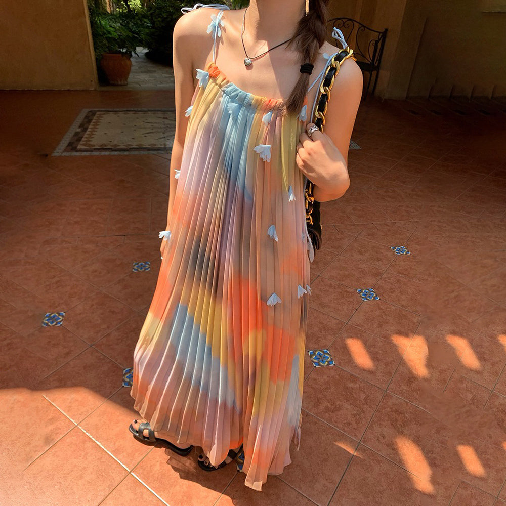 【ワンピース】海辺リゾート 夏 ゆったり ノースリーブワンピース【SHシリーズ】