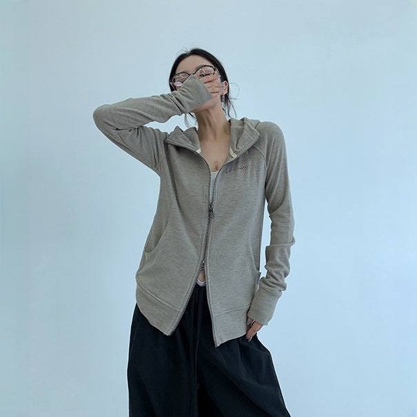 【アウター】春 秋 薄手 スリム フード付き  ジャケット 【FCシリーズ】