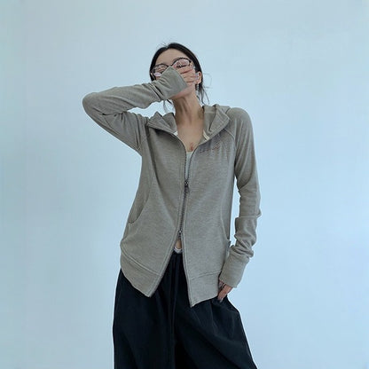 【アウター】春 秋 薄手 スリム フード付き  ジャケット 【FCシリーズ】