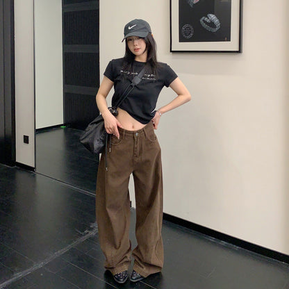 【ボトムス】アメリカンヴィンテージ ルーズシルエット ストレートパンツ レディース【FCシリーズ】