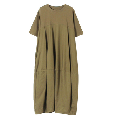 【ワンピース】夏 切り替え ラウンドネック バルーンスカート 半袖 ワンピース 【JZシリーズ】