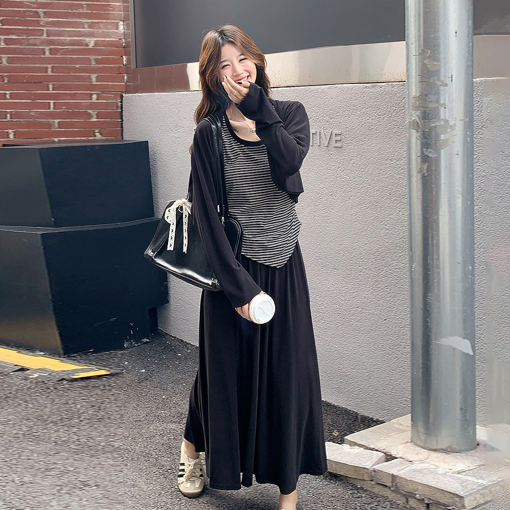 3点セット！【セットアップ】韓国風 タンクトップ× ニットカーディガン