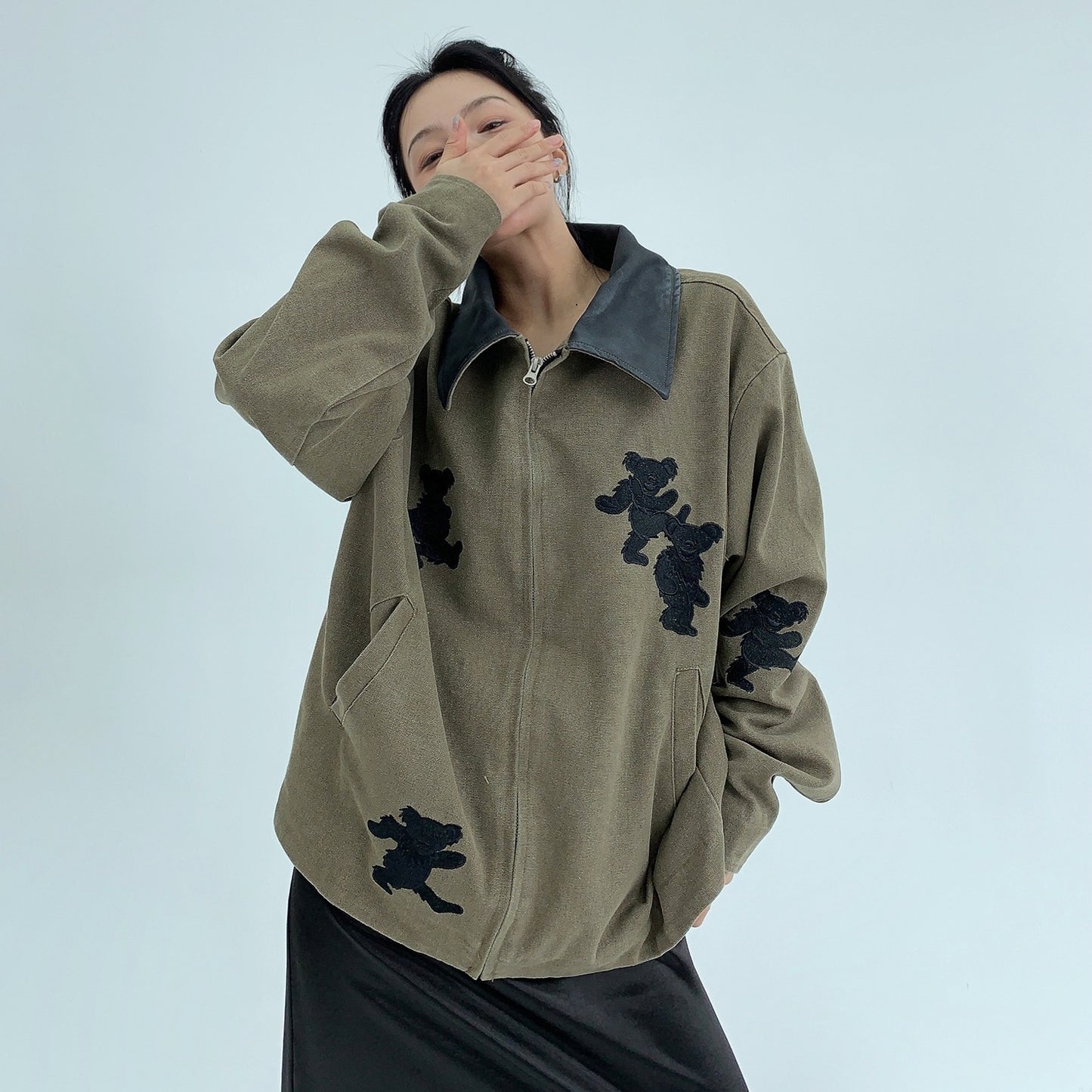 【アウター】春 秋 冬 アメリカン風 ヴィンテージ加工 刺繍 ワークジャケット 【FCシリーズ】