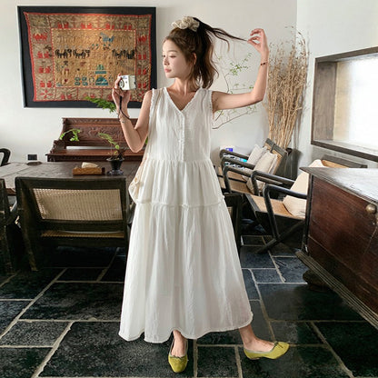 【ワンピース】夏 新作 デザイン感  リゾート風 ノースリーブワンピース【JZシリーズ】