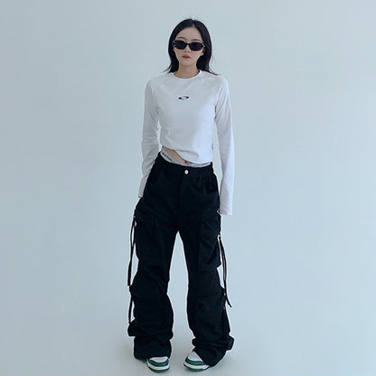 【ボトムス】トレンド感◎ ワークテイスト 多ポケットスウェットパンツ レディース 厚手デザイン【FCシリーズ】