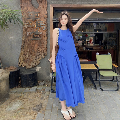 【ワンピース】切替 リゾート風 ノースリーブ タンクワンピース 【JZシリーズ】