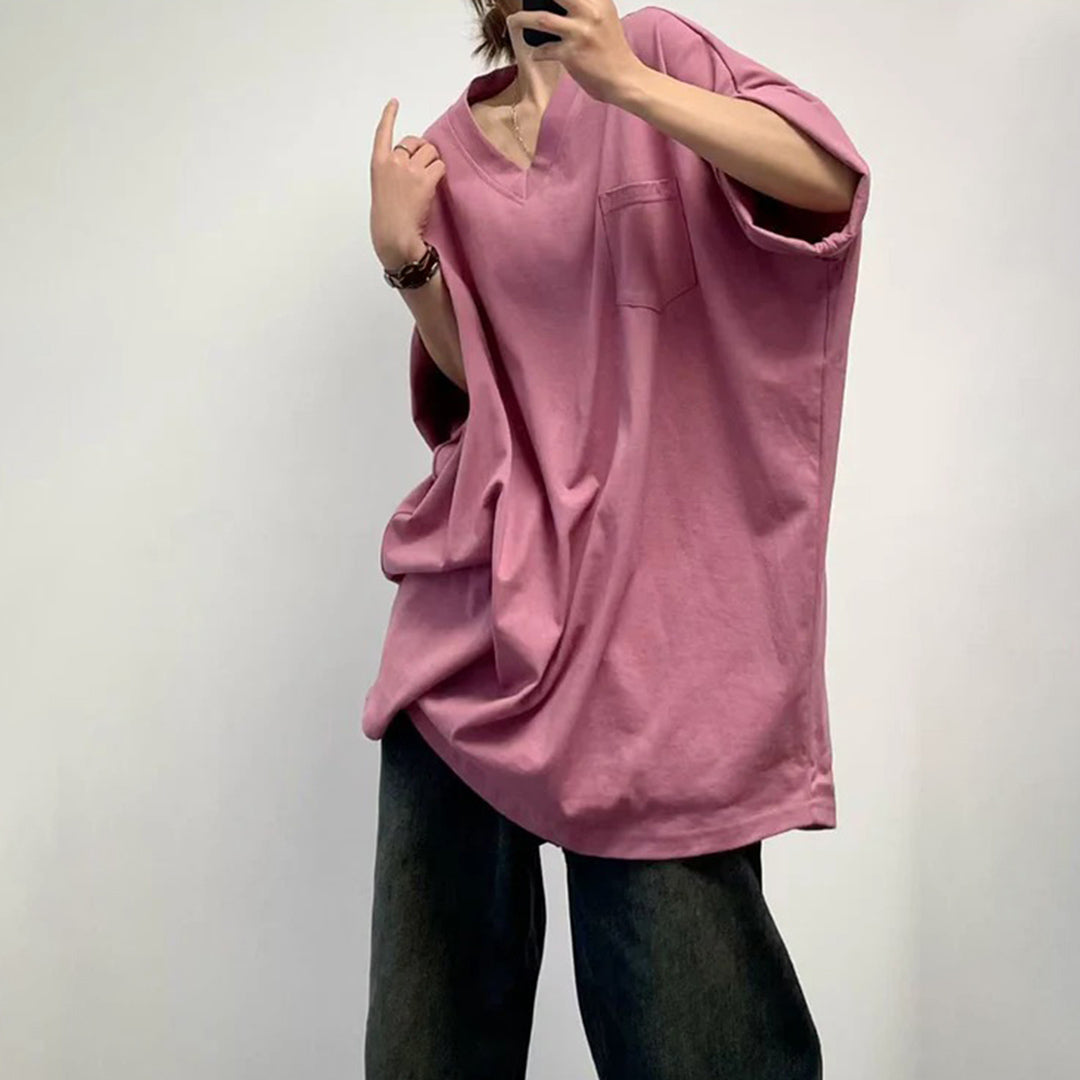 【トップス】夏 シンプル Vネック コットン100% Ｔシャツ