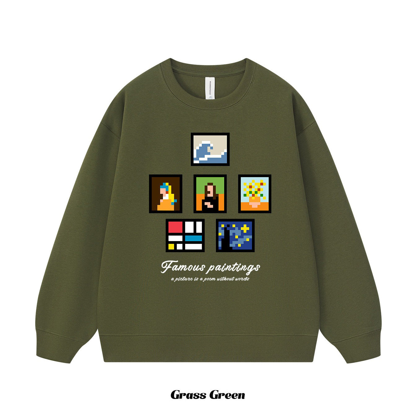 7カラー | S~3XL【トップス】ピクセル風 アメリカンプリント クルーネックスウェット カップル ユニセックス ヒップホップ ストリート パーカー【FCシリーズ】