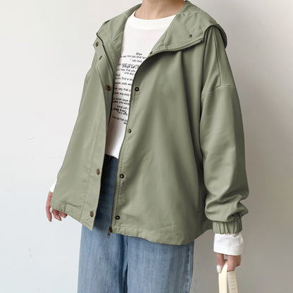 【24AW】【アウター】6color シンプル ルーズ 無地 レジャー ジャケット