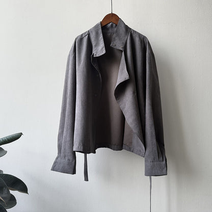 【トップス】春 秋 冬 ハイネック ウエストベルベット調 リボン シャツ 【JZシリーズ】