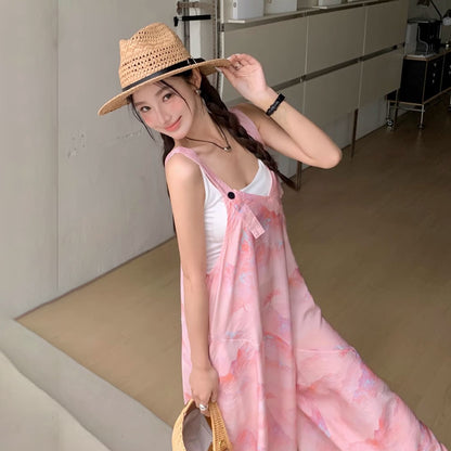 【ボトムス】夏新作 ゆるっと高腰デザイン 体型カバー抜群 着回し自在 オールインワン【SHシリーズ】