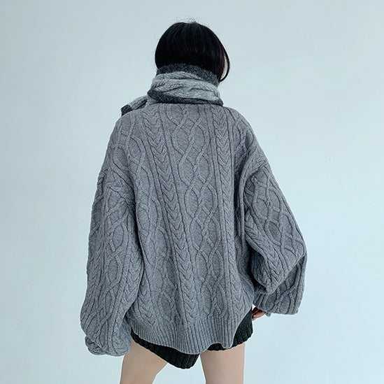 【トップス】春 秋 冬 オーバーシルエット 厚手 クルーネック ヘビーウェイト セーター 【FCシリーズ】