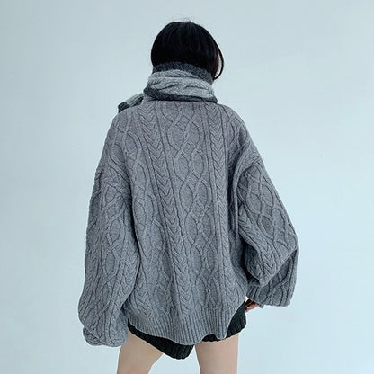 【トップス】春 秋 冬 オーバーシルエット 厚手 クルーネック ヘビーウェイト セーター 【FCシリーズ】