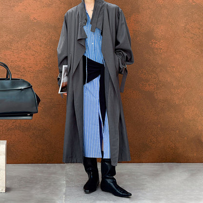 【アウター】春 秋 デザイン風 ゆる感のある ロング丈 トレンチコート 【JZシリーズ】